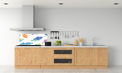 Crédence en verre cuisine Plumes colorées