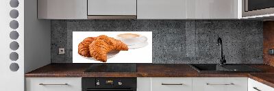 Panneau crédence cuisine Croissants et café