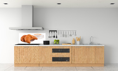 Panneau crédence cuisine Croissants et café