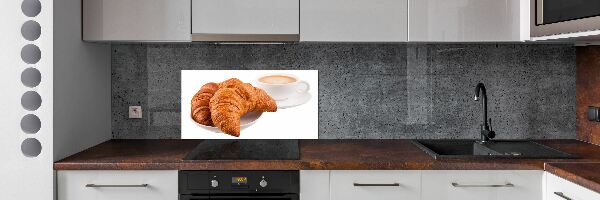 Panneau crédence cuisine Croissants et café