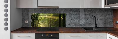 Verre pour crédence Forêt au soleil
