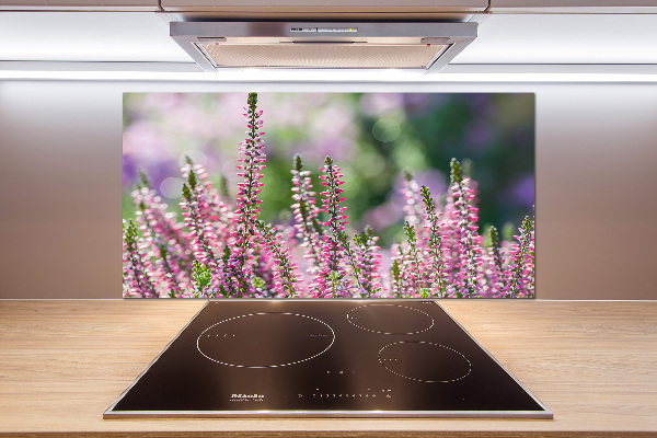 Crédence cuisine en verre trempé Fleurs de bruyère
