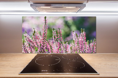 Crédence cuisine en verre trempé Fleurs de bruyère