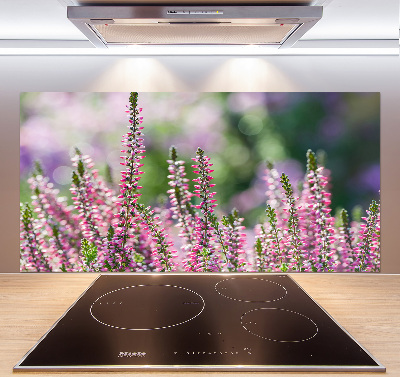 Crédence cuisine en verre trempé Fleurs de bruyère