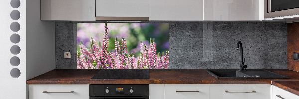 Crédence cuisine en verre trempé Fleurs de bruyère