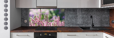 Crédence cuisine en verre trempé Fleurs de bruyère