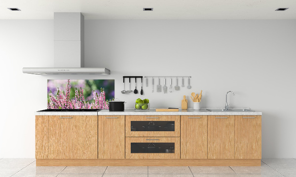 Crédence cuisine en verre trempé Fleurs de bruyère