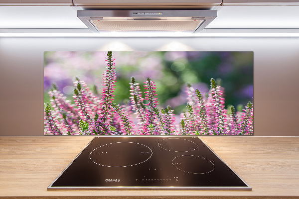 Crédence cuisine en verre trempé Fleurs de bruyère