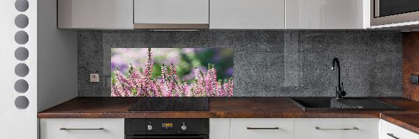Crédence cuisine en verre trempé Fleurs de bruyère
