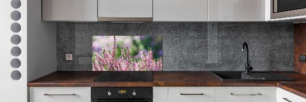 Crédence cuisine en verre trempé Fleurs de bruyère