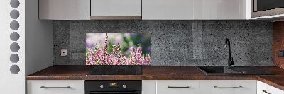 Crédence cuisine en verre trempé Fleurs de bruyère