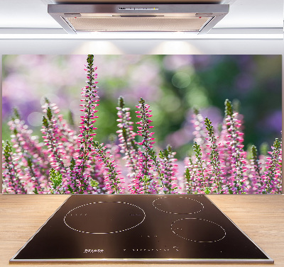 Crédence cuisine en verre trempé Fleurs de bruyère
