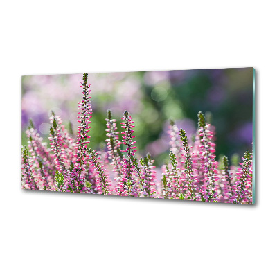 Crédence cuisine en verre trempé Fleurs de bruyère