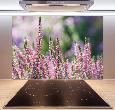 Crédence cuisine en verre trempé Fleurs de bruyère