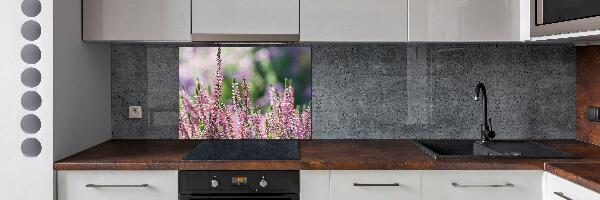 Crédence cuisine en verre trempé Fleurs de bruyère