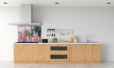 Crédence cuisine en verre trempé Fleurs de bruyère