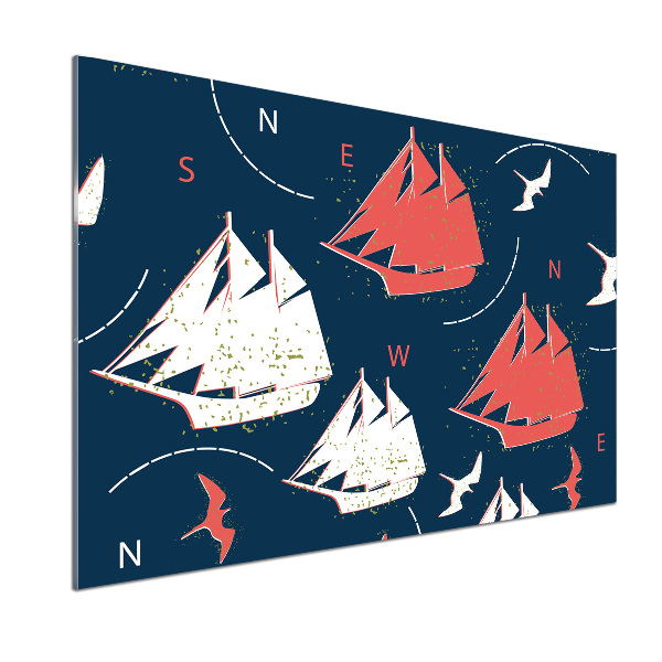 Crédence en verre avec motif Oiseaux de mer