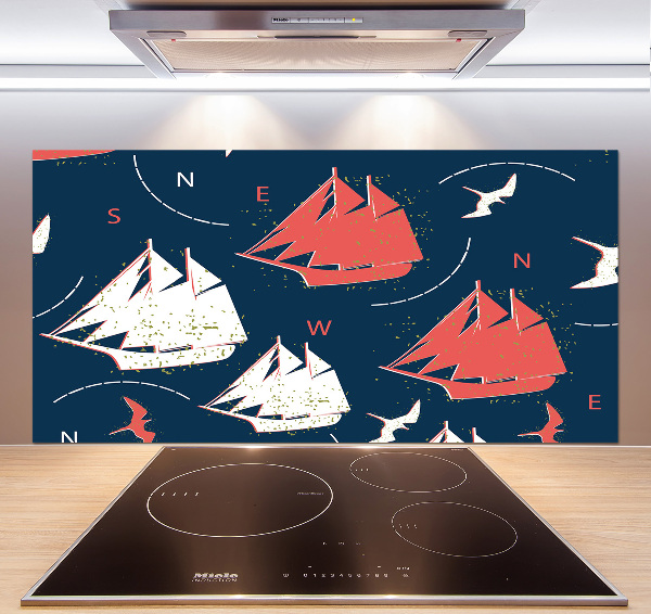 Crédence en verre avec motif Oiseaux de mer