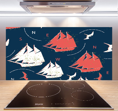 Crédence en verre avec motif Oiseaux de mer