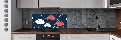 Crédence en verre avec motif Oiseaux de mer