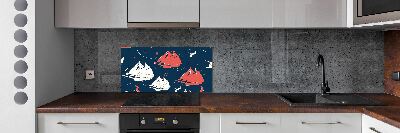 Crédence en verre avec motif Oiseaux de mer