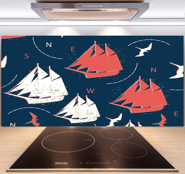 Crédence en verre avec motif Oiseaux de mer