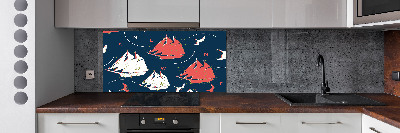 Crédence en verre avec motif Oiseaux de mer