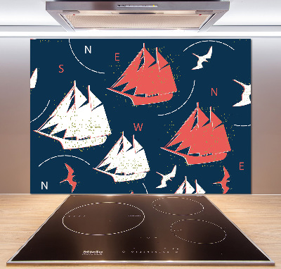 Crédence en verre avec motif Oiseaux de mer