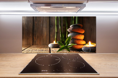 Verre pour crédence Pierres zen bambou