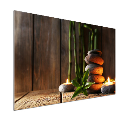 Verre pour crédence Pierres zen bambou