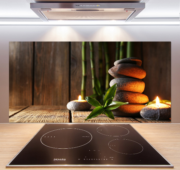 Verre pour crédence Pierres zen bambou