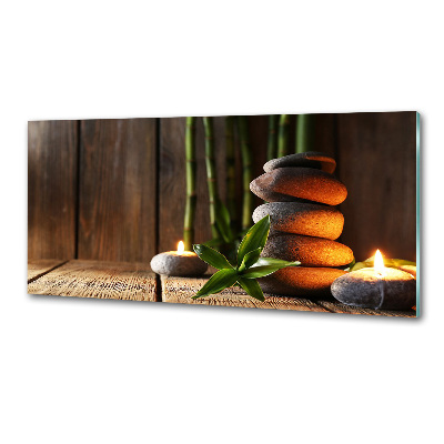 Verre pour crédence Pierres zen bambou
