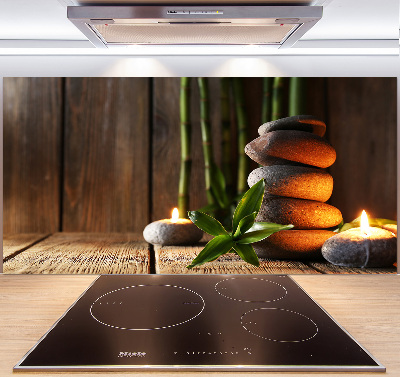 Verre pour crédence Pierres zen bambou