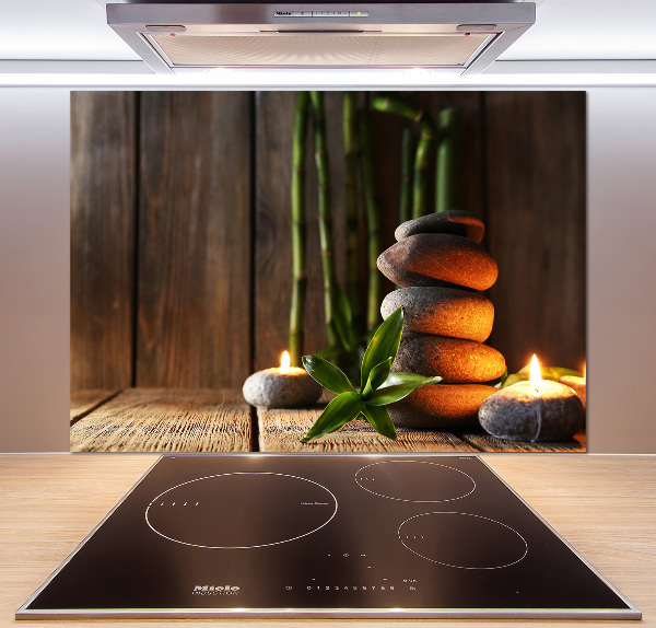 Verre pour crédence Pierres zen bambou