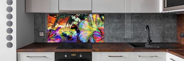 Crédence de cuisine Fleurs et papillons