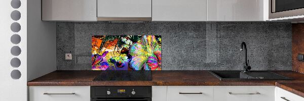 Crédence de cuisine Fleurs et papillons