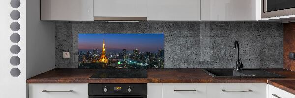 Crédence en verre avec motif Tour de Tokyo