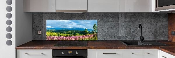 Panneau crédence cuisine Lavande en montagne
