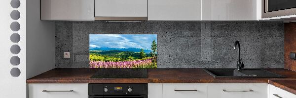 Panneau crédence cuisine Lavande en montagne