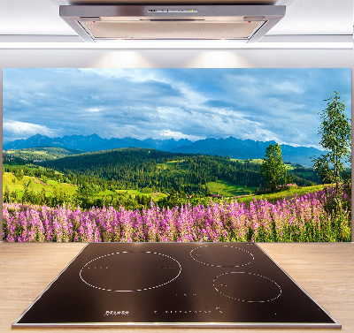 Panneau crédence cuisine Lavande en montagne
