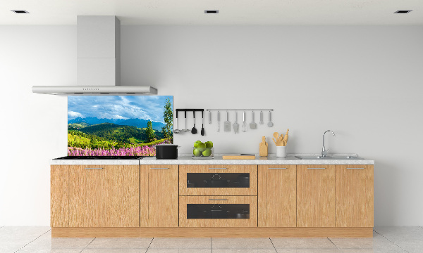 Panneau crédence cuisine Lavande en montagne