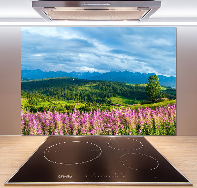 Panneau crédence cuisine Lavande en montagne