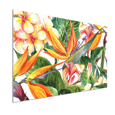 Crédence en verre trempé Fleurs tropicales