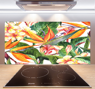 Crédence en verre trempé Fleurs tropicales