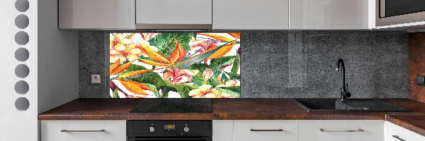 Crédence en verre trempé Fleurs tropicales