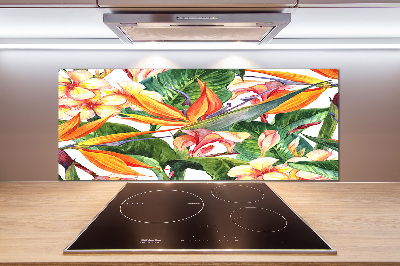 Crédence en verre trempé Fleurs tropicales