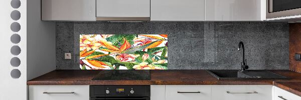 Crédence en verre trempé Fleurs tropicales