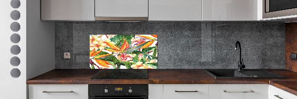 Crédence en verre trempé Fleurs tropicales