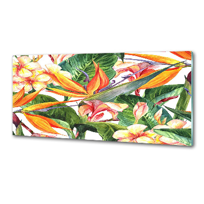 Crédence en verre trempé Fleurs tropicales