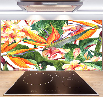 Crédence en verre trempé Fleurs tropicales